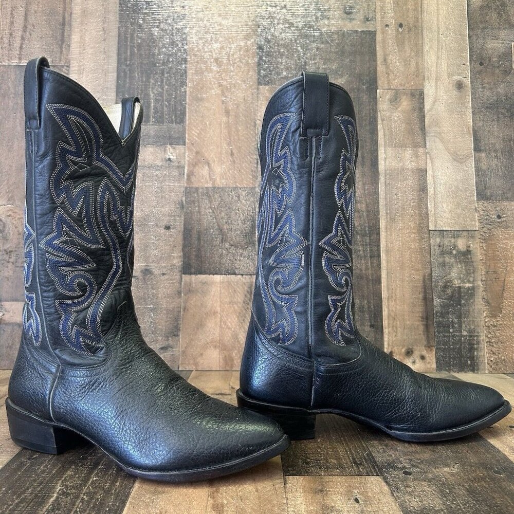 Cowtown Vintage Western Classic Black Cowboy Boots Mens 12 D